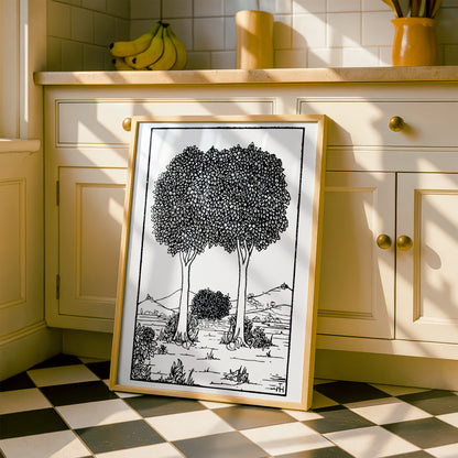 The Seven Trees by William T Horton | Premium B&W Art Print
