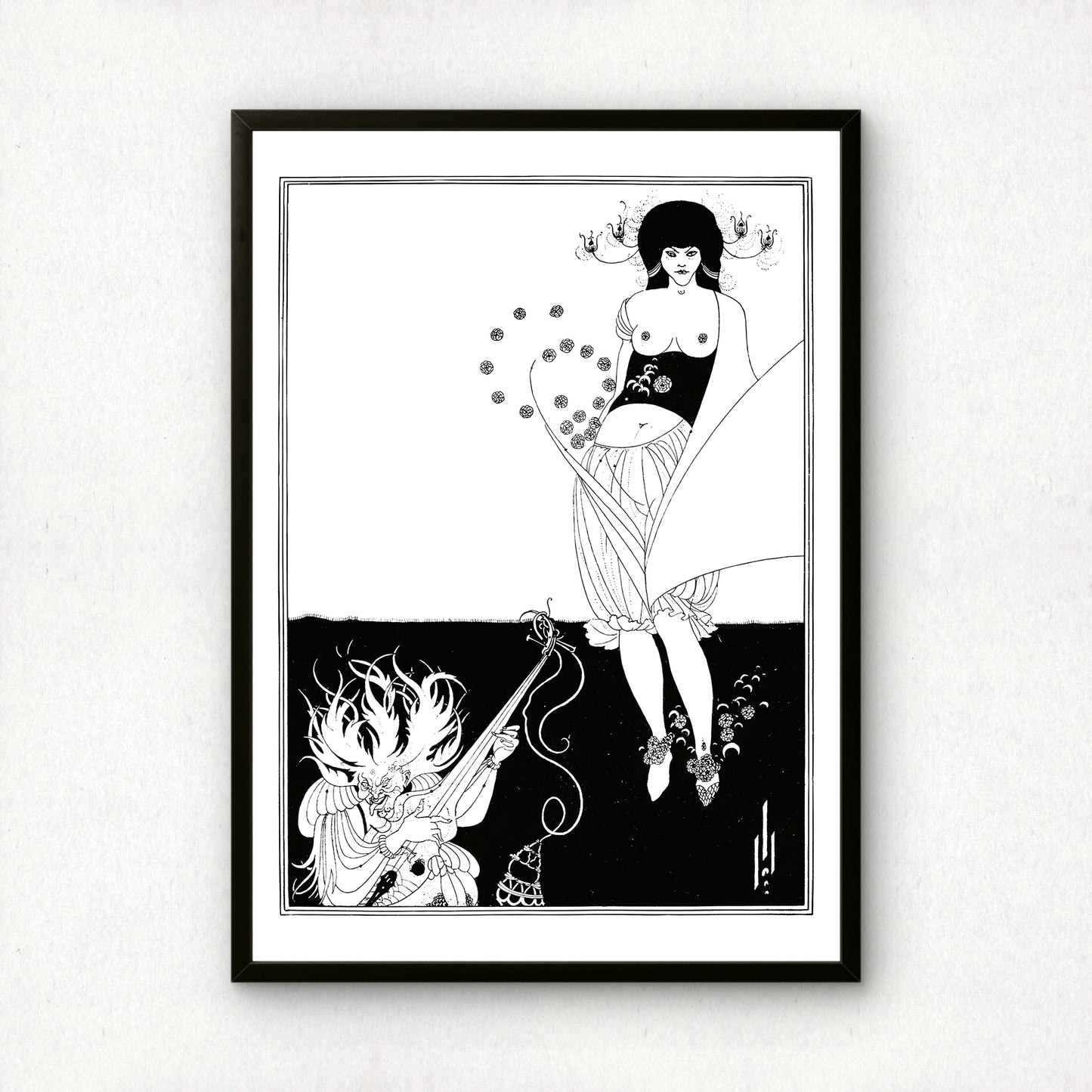 The Stomach Dance by Aubrey Beardsley | Premium B&W Art Print