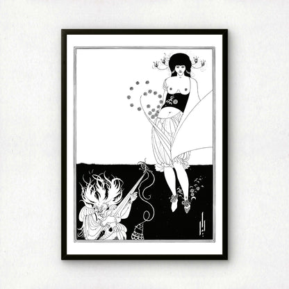 The Stomach Dance by Aubrey Beardsley | Premium B&W Art Print