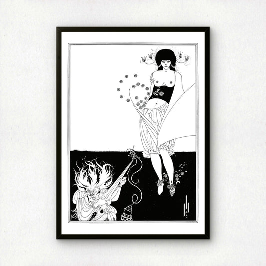 The Stomach Dance by Aubrey Beardsley | Premium B&W Art Print