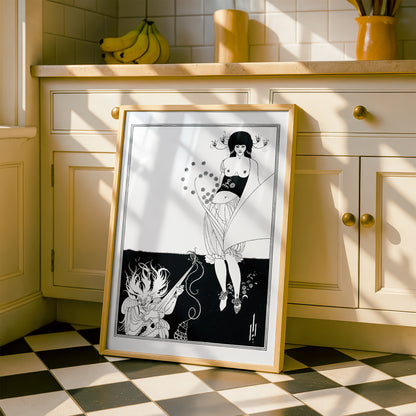 The Stomach Dance by Aubrey Beardsley | Premium B&W Art Print