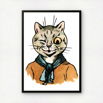 Louis Wain: The Cat Scouts | Winking Cat Poster | Giclée Fine Art Print | Vintage Art