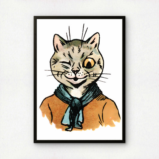 Louis Wain: The Cat Scouts | Winking Cat Poster | Giclée Fine Art Print | Vintage Art