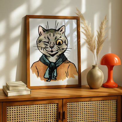 Louis Wain: The Cat Scouts | Winking Cat Poster | Giclée Fine Art Print | Vintage Art