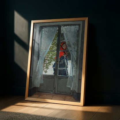 Monet The Red Kerchief Art Print | Giclee Fine Art Reproduction | Impressionist Wall Decor