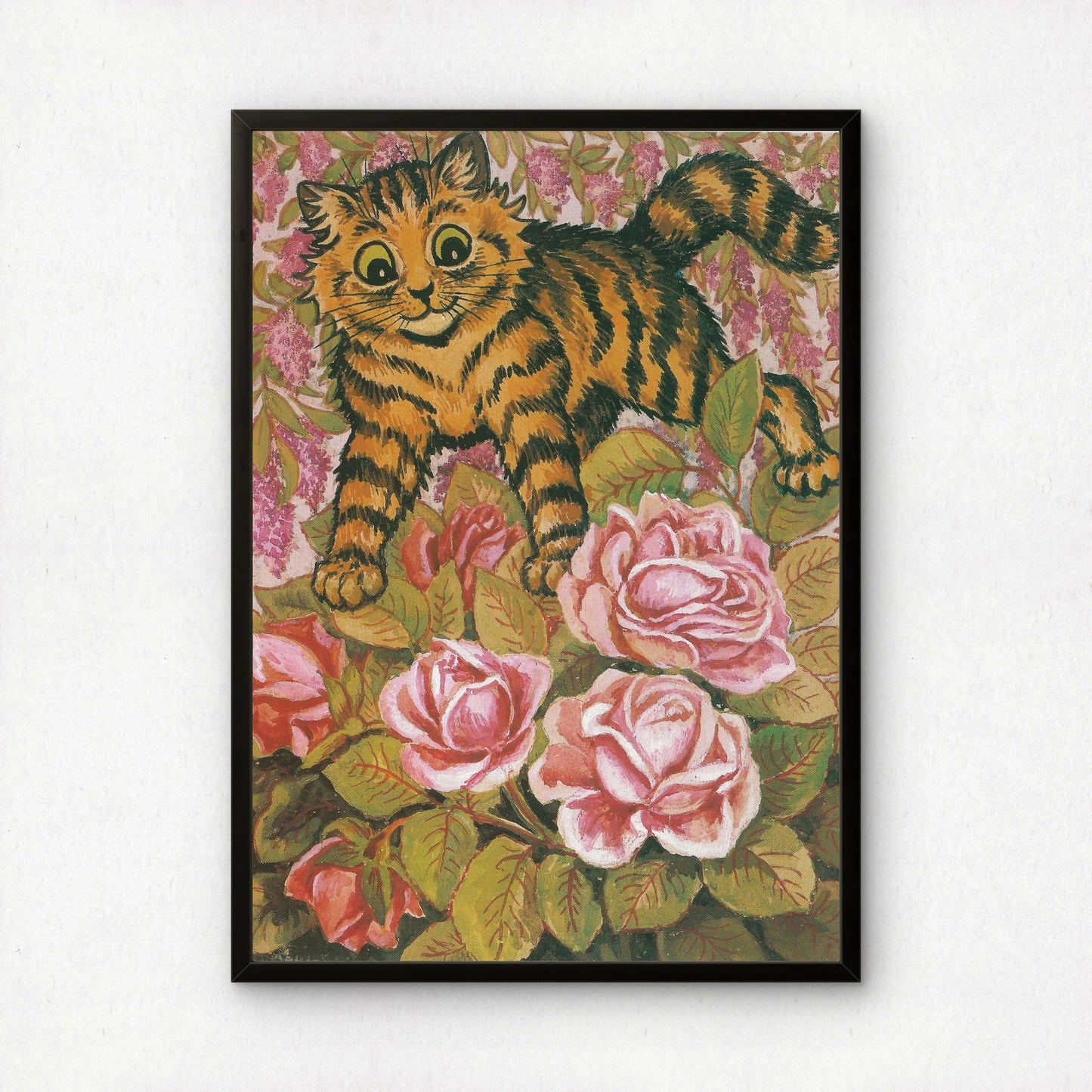Louis Wain Cat Print | Cat Poster | Giclée Fine Art Print | "The Rose Kitty Which Has No Thorns"