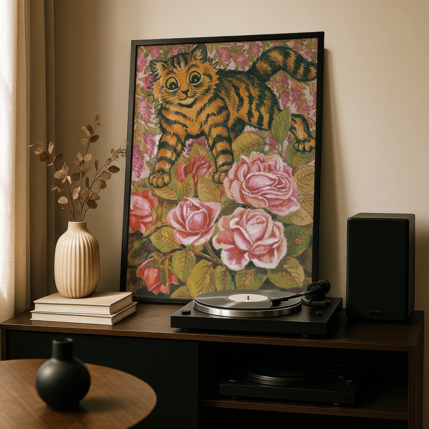 Louis Wain Cat Print | Cat Poster | Giclée Fine Art Print | "The Rose Kitty Which Has No Thorns"