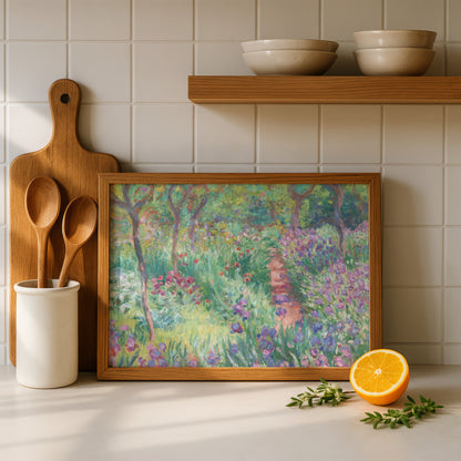 Monet The Artist's Garden, Giverny Art Print | Giclee Fine Art Reproduction | Impressionist Wall Decor