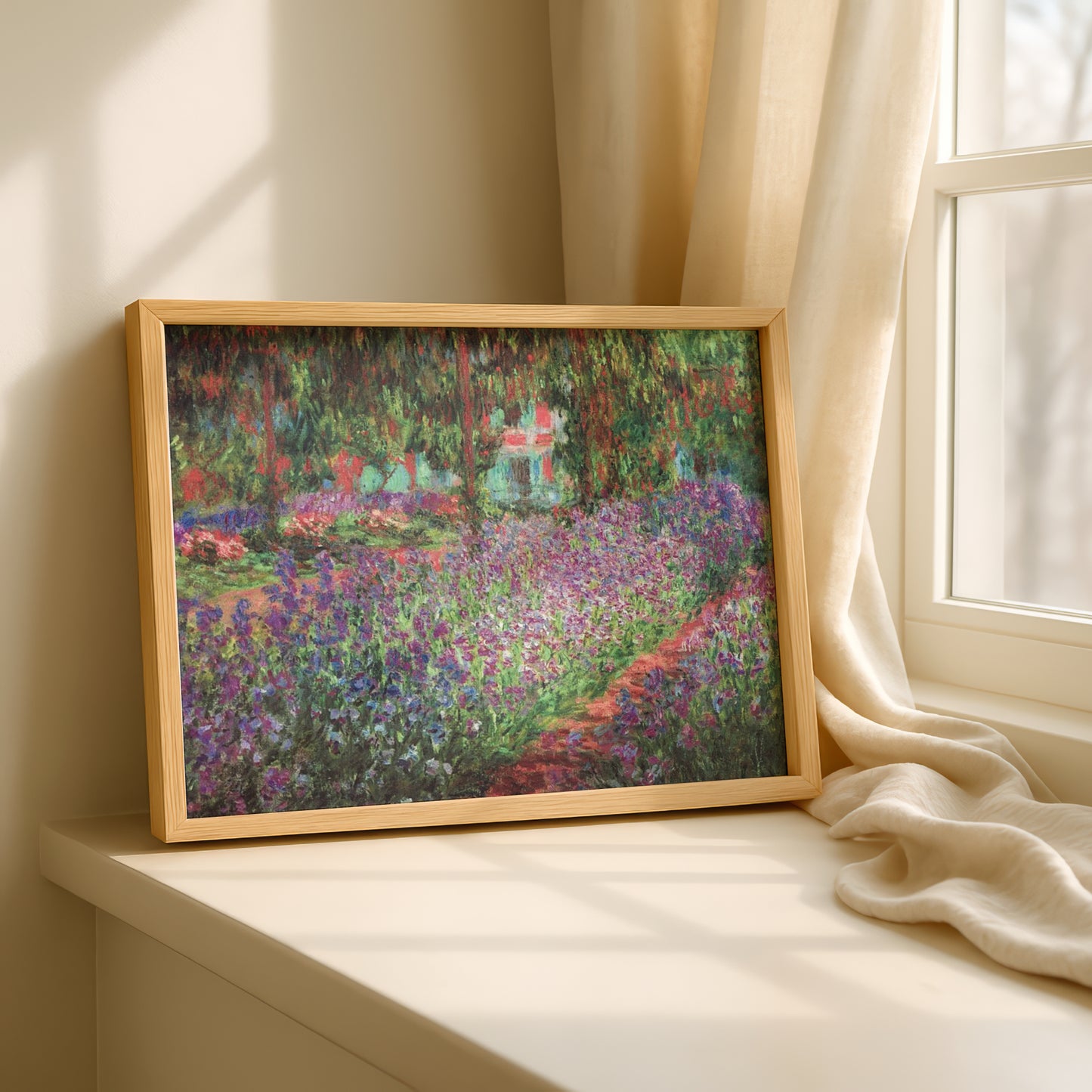 Monet The Artist's Garden in Giverny Art Print | Giclee Fine Art Reproduction | Impressionist Wall Decor