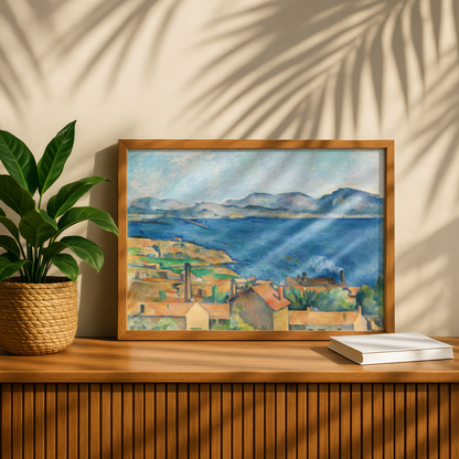 The Bay of Marseille, Seen from L'Estaque by Paul Cezanne Print | Premium Giclee Art Print | Post-Impressionist Wall Art | Museum Quality Reproduction
