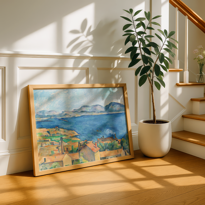 The Bay of Marseille, Seen from L'Estaque by Paul Cezanne Print | Premium Giclee Art Print | Post-Impressionist Wall Art | Museum Quality Reproduction