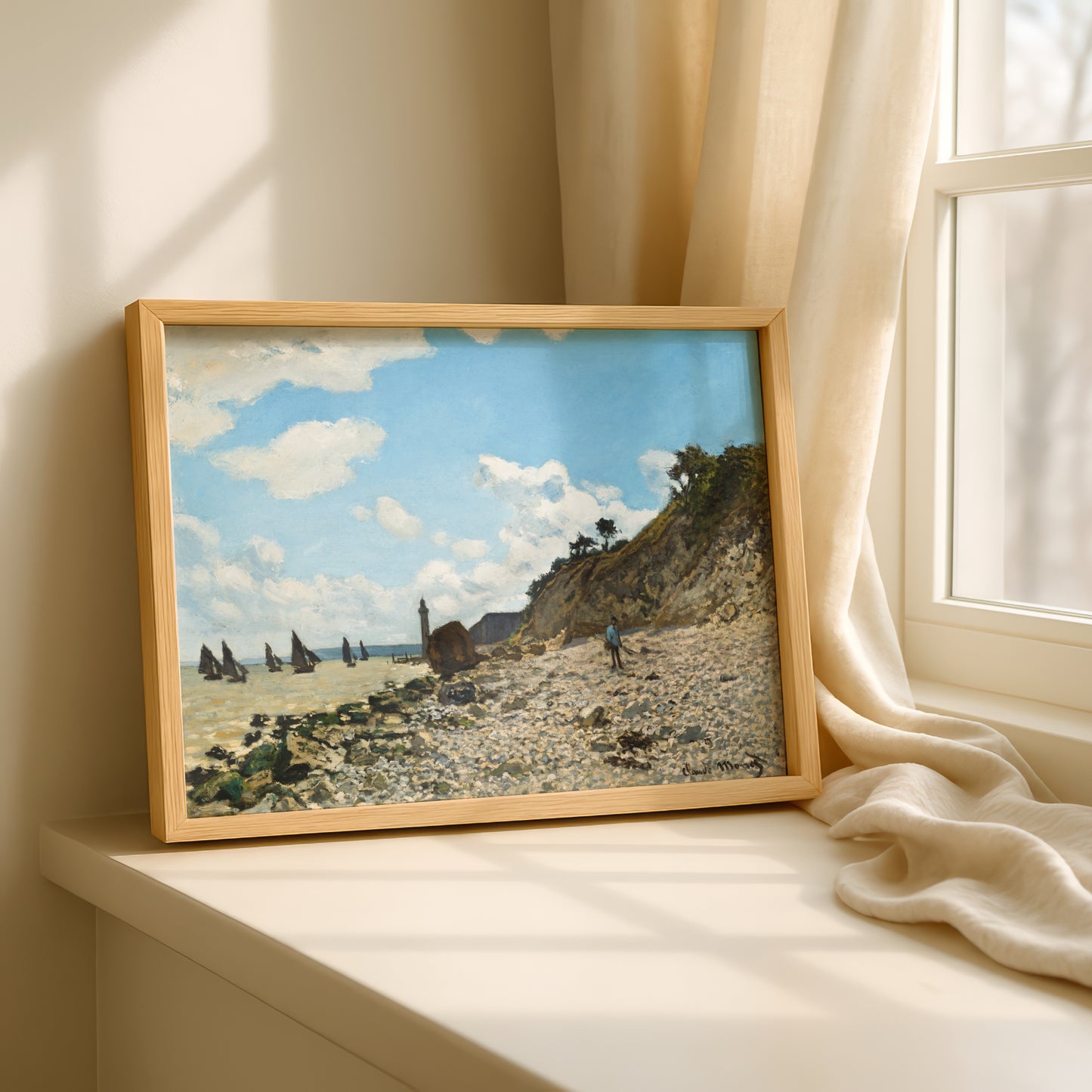 Monet The Beach at Honfleur Art Print | Giclee Fine Art Reproduction | Impressionist Wall Decor