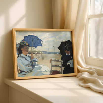 Monet The Beach at Trouville Art Print | Giclee Fine Art Reproduction | Impressionist Wall Decor