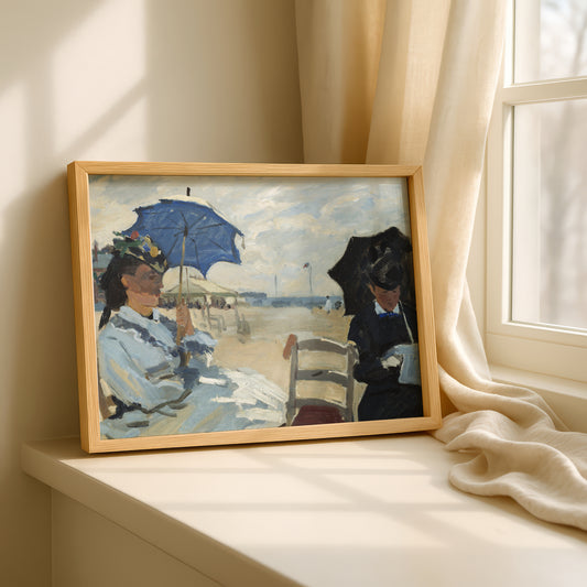 Monet The Beach at Trouville Art Print | Giclee Fine Art Reproduction | Impressionist Wall Decor