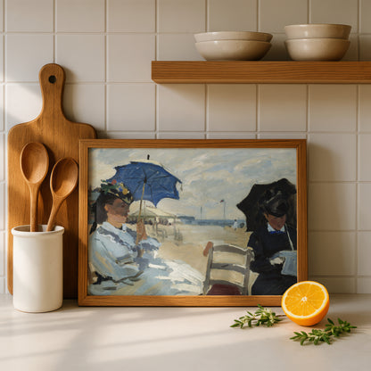 Monet The Beach at Trouville Art Print | Giclee Fine Art Reproduction | Impressionist Wall Decor