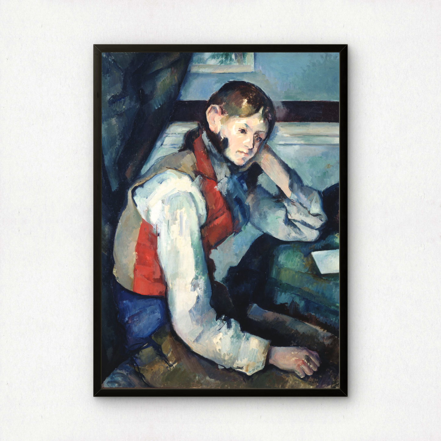 The Boy in the Red Vest by Paul Cezanne Print | Premium Giclee Art Print | Post-Impressionist Wall Art | Museum Quality Reproduction | Fine Art Print
