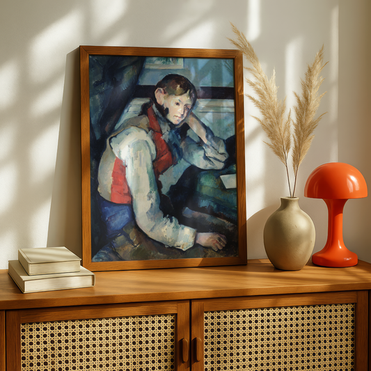 The Boy in the Red Vest by Paul Cezanne Print | Premium Giclee Art Print | Post-Impressionist Wall Art | Museum Quality Reproduction | Fine Art Print