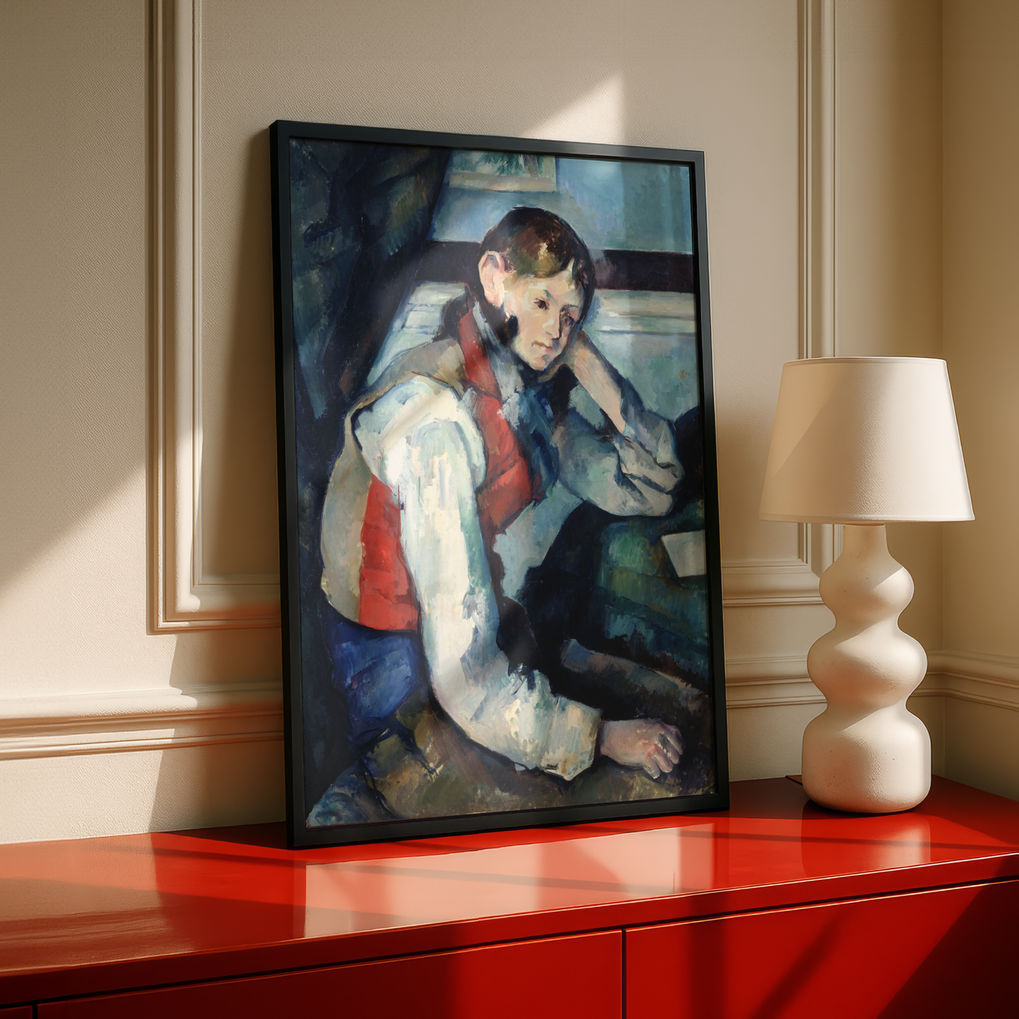 The Boy in the Red Vest by Paul Cezanne Print | Premium Giclee Art Print | Post-Impressionist Wall Art | Museum Quality Reproduction | Fine Art Print