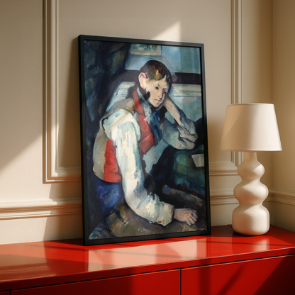 The Boy in the Red Vest by Paul Cezanne Print | Premium Giclee Art Print | Post-Impressionist Wall Art | Museum Quality Reproduction | Fine Art Print