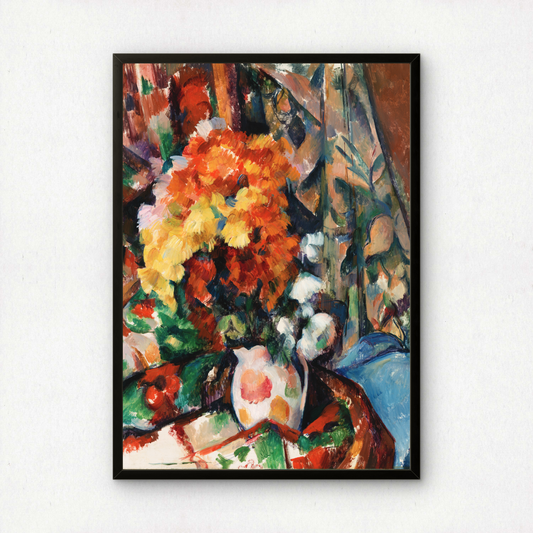 The Flowered Vase by Paul Cezanne Print | Premium Giclee Art Print | Post-Impressionist Wall Art | Museum Quality Reproduction | Fine Art Print