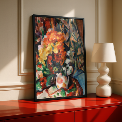 The Flowered Vase by Paul Cezanne Print | Premium Giclee Art Print | Post-Impressionist Wall Art | Museum Quality Reproduction | Fine Art Print