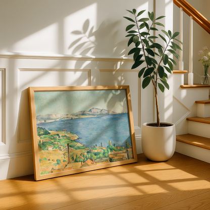 The Gulf of Marseilles Seen from L'Estaque by Paul Cezanne Print | Premium Giclee Art Print | Post-Impressionist Wall Art | Museum Quality Art Print