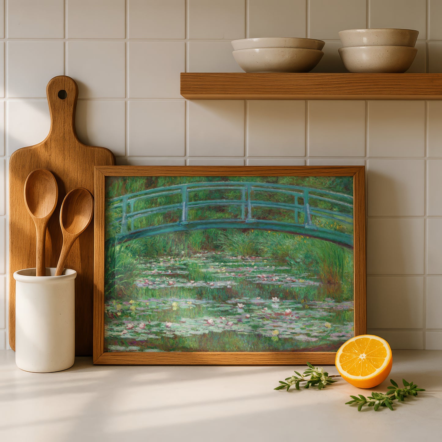 Monet The Japanese Footbridge Art Print | Giclee Fine Art Reproduction | Impressionist Wall Decor