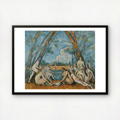 The Large Bathers by Paul Cezanne Print with Border | Premium Giclee Art Print | Post-Impressionist Wall Art | Museum Quality Fine Art Print