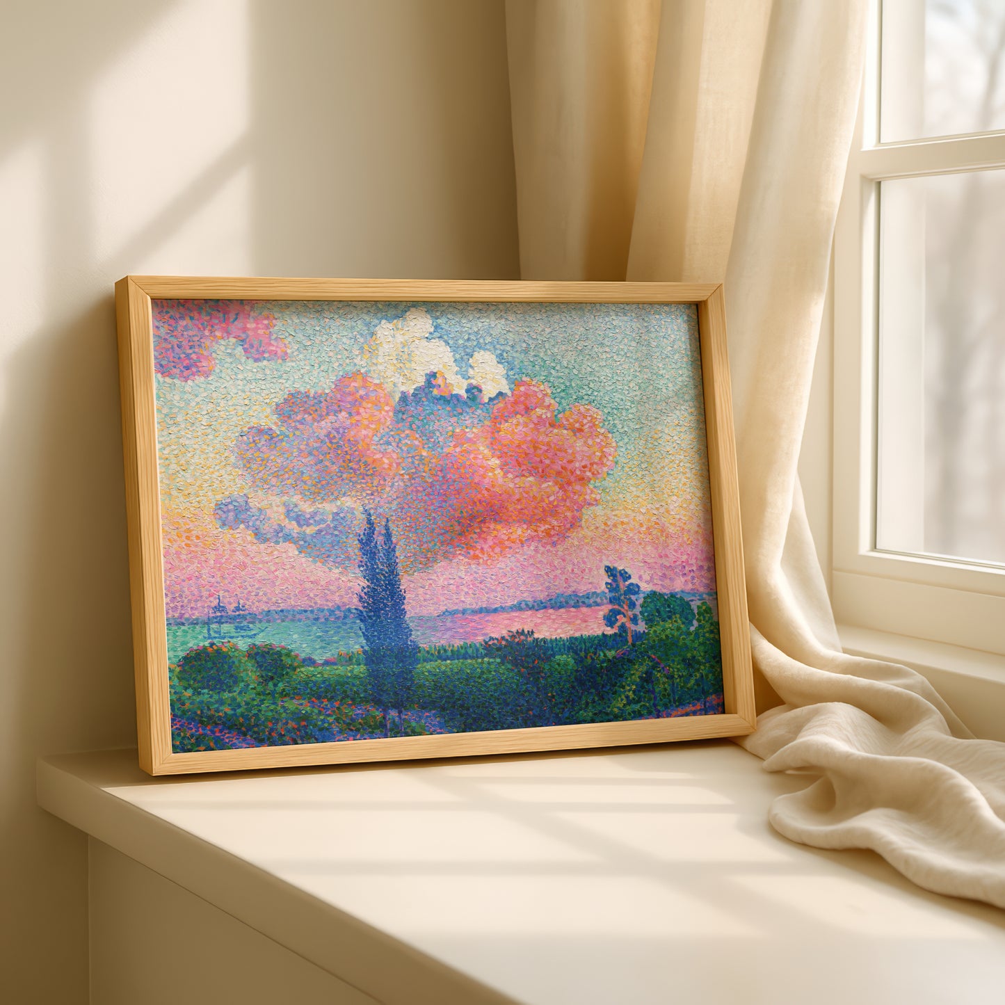 The Pink Cloud by Henri-Edmond Cross Art Print | Pointillism Giclee Reproduction | French Neo-Impressionist Wall Decor