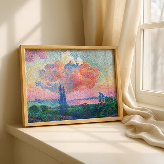 The Pink Cloud by Henri-Edmond Cross Art Print | Pointillism Giclee Reproduction | French Neo-Impressionist Wall Decor