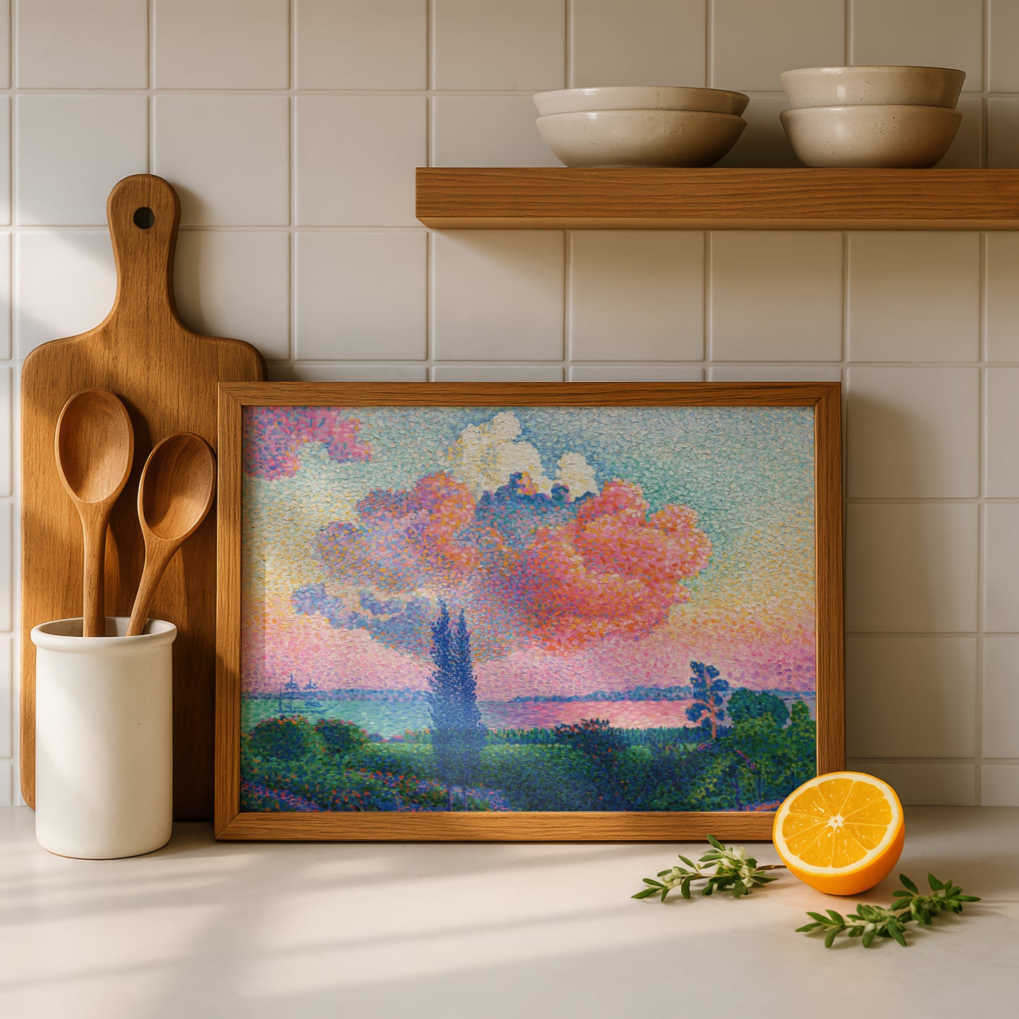 The Pink Cloud by Henri-Edmond Cross Art Print | Pointillism Giclee Reproduction | French Neo-Impressionist Wall Decor