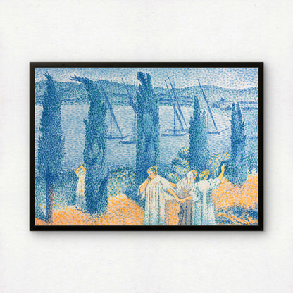 The Promenade (Landscape with Cypresses) by Henri-Edmond Cross Art Print | Pointillism Giclee Reproduction | French Neo-Impressionist Wall Decor