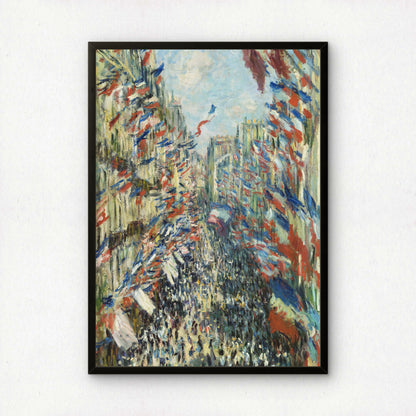 Monet The Rue Montorgueil in Paris Art Print | Giclee Fine Art Reproduction | Impressionist Wall Decor