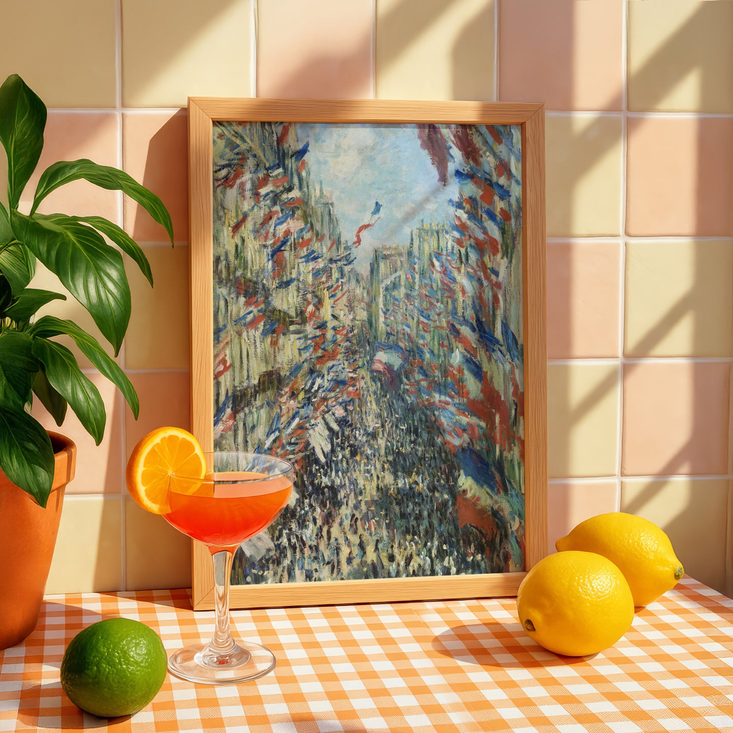 Monet The Rue Montorgueil in Paris Art Print | Giclee Fine Art Reproduction | Impressionist Wall Decor