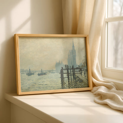 Monet The Thames below Westminster Art Print | Giclee Fine Art Reproduction | Impressionist Wall Decor