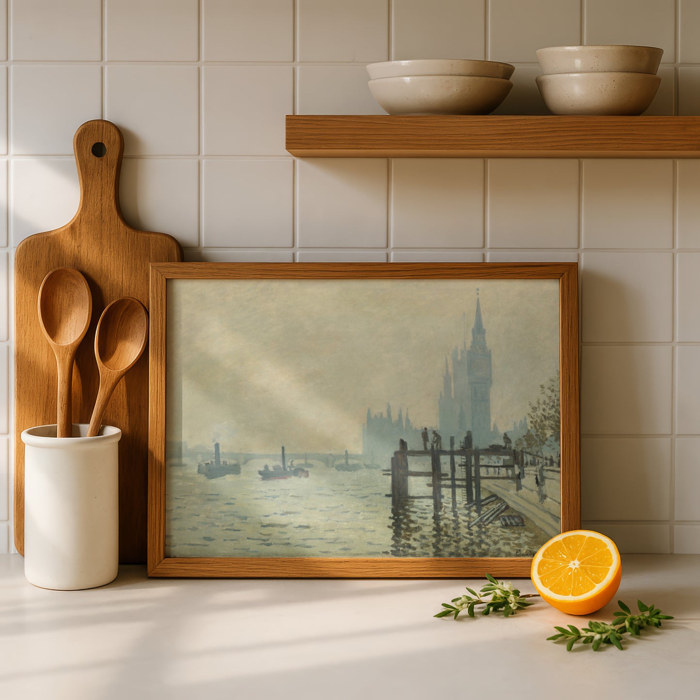 Monet The Thames below Westminster Art Print | Giclee Fine Art Reproduction | Impressionist Wall Decor