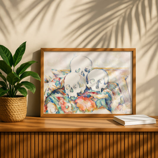 The Three Skulls by Paul Cezanne Print | Premium Giclee Art Print | Post-Impressionist Wall Art | Museum Quality Reproduction | Fine Art Print