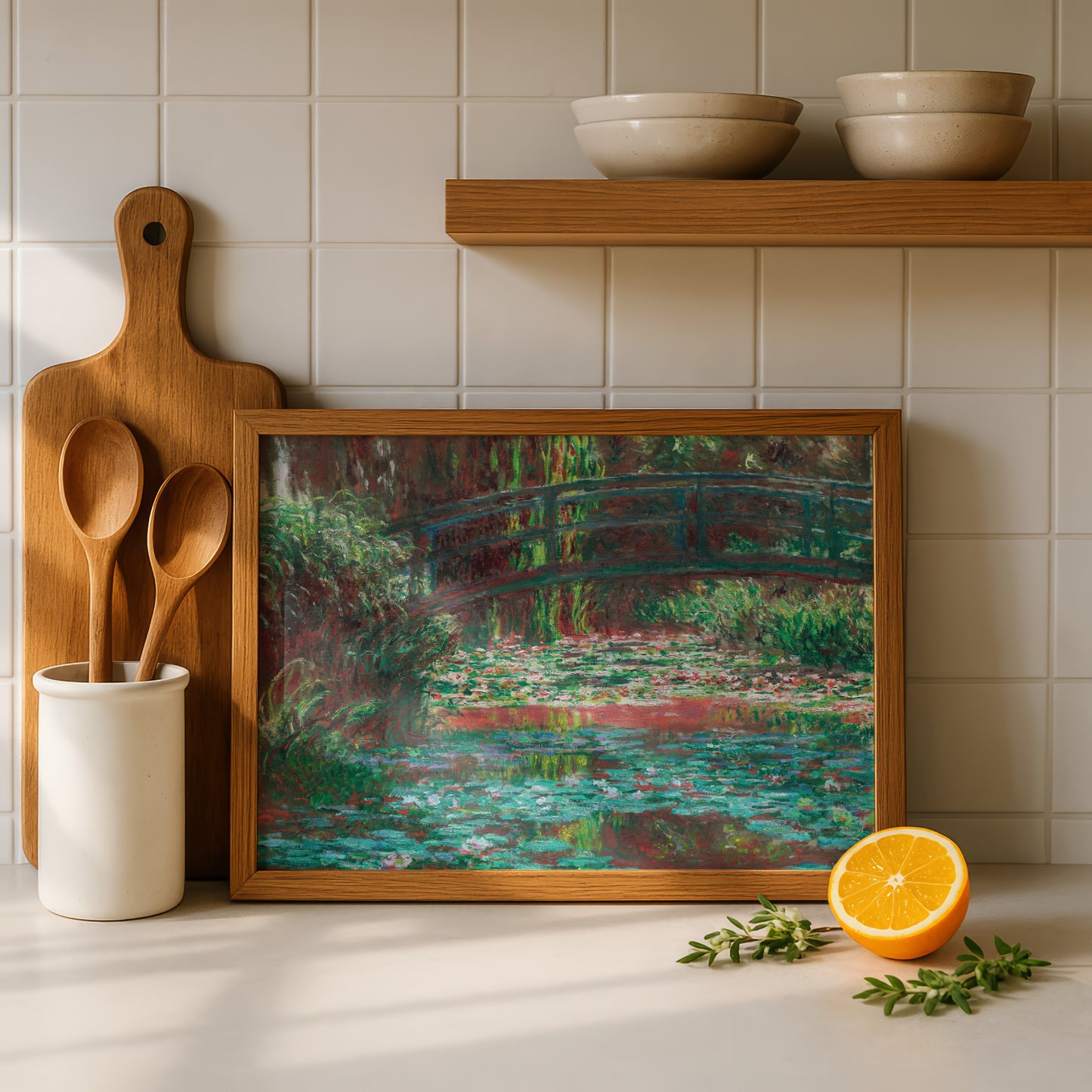 Monet The Water Lily Pond (Bridge) Art Print | Giclee Fine Art Reproduction | Impressionist Wall Decor