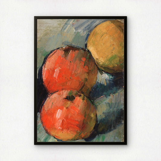 Three Apples by Paul Cezanne Print | Premium Giclee Art Print | Post-Impressionist Wall Art | Museum Quality Reproduction | Fine Art Print