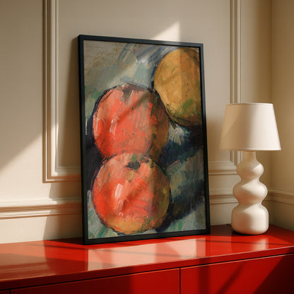 Three Apples by Paul Cezanne Print | Premium Giclee Art Print | Post-Impressionist Wall Art | Museum Quality Reproduction | Fine Art Print