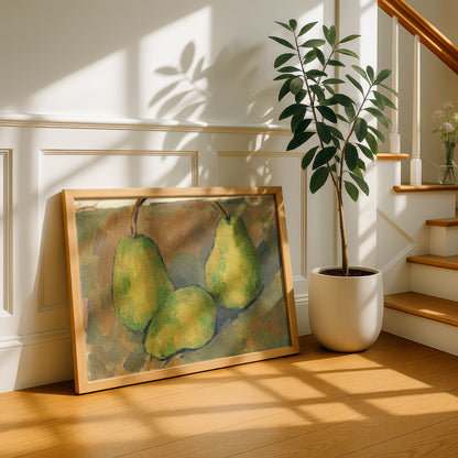 Three Pears by Paul Cezanne Print | Premium Giclee Art Print | Post-Impressionist Wall Art | Museum Quality Reproduction | Fine Art Print