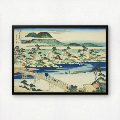 Togetsu Bridge at Arashiyama in Yamashiro Province by Katsushika Hokusai | Premium Art Print