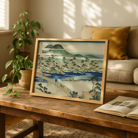 Togetsu Bridge at Arashiyama in Yamashiro Province by Katsushika Hokusai | Premium Art Print