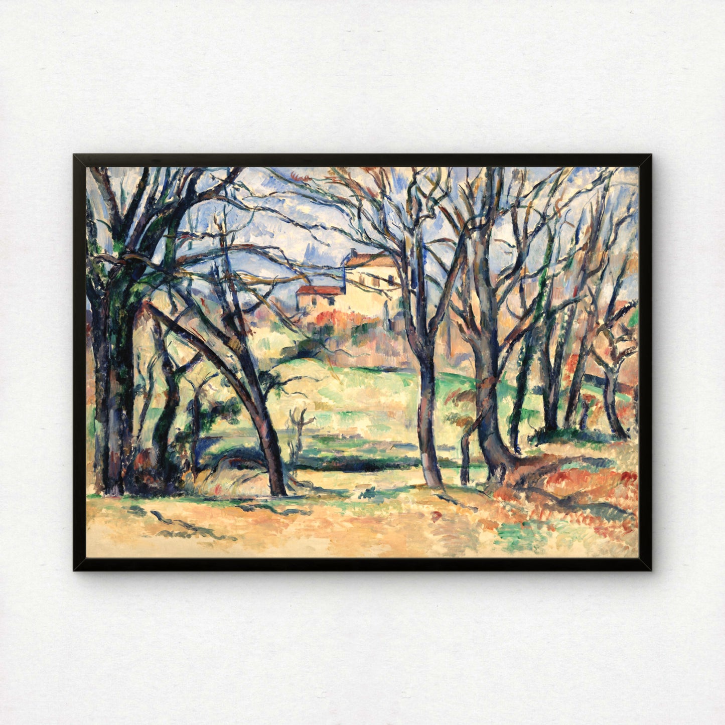 Trees and Houses Near the Jas de Bouffan by Paul Cezanne Print | Premium Giclee Art Print | Post-Impressionist Wall Art | Museum Quality Art Print