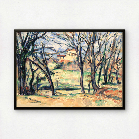 Trees and Houses Near the Jas de Bouffan by Paul Cezanne Print | Premium Giclee Art Print | Post-Impressionist Wall Art | Museum Quality Art Print