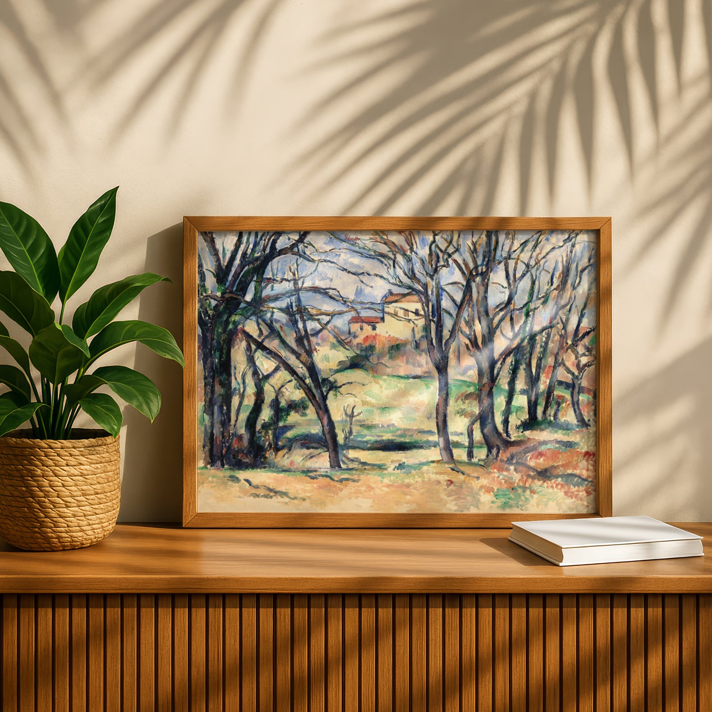 Trees and Houses Near the Jas de Bouffan by Paul Cezanne Print | Premium Giclee Art Print | Post-Impressionist Wall Art | Museum Quality Art Print