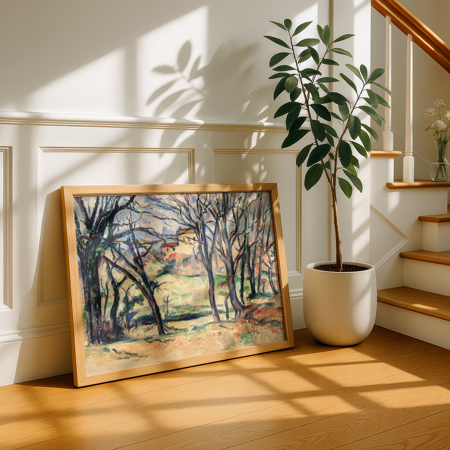 Trees and Houses Near the Jas de Bouffan by Paul Cezanne Print | Premium Giclee Art Print | Post-Impressionist Wall Art | Museum Quality Art Print