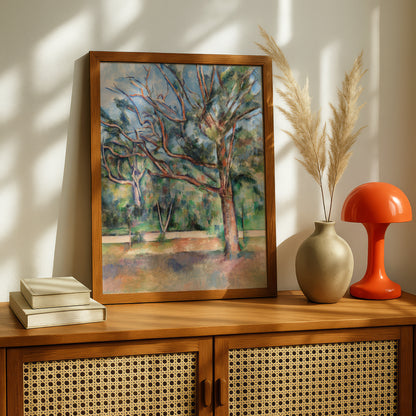 Trees and Road by Paul Cezanne Print | Premium Giclee Art Print | Post-Impressionist Wall Art | Museum Quality Reproduction | Fine Art Print