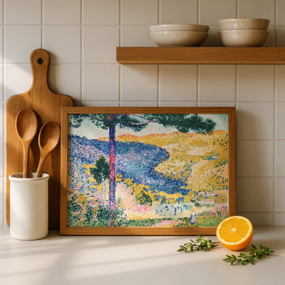 Valley with Fir (Shade on the Mountain) by Henri-Edmond Cross Art Print | Pointillism Giclee Reproduction | French Neo-Impressionist Wall Decor