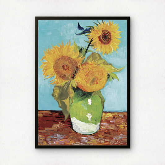 Vase with Three Sunflowers (1888) by Vincent Van Gogh | Premium Giclée Art Print | Museum Quality Wall Art